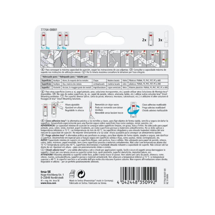 Samoprzylepny wieszak na zdjęcia, gwoździe samoprzylepne